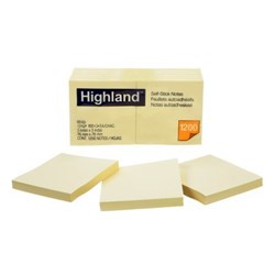 Highland Self Stick Note 6549 Yellow 76x76mm Pack of 12